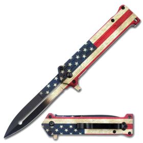 USA Flag Spring Assist Joker Knife