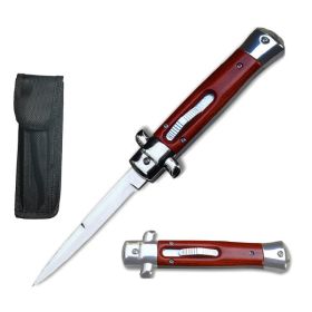 9" Classic Gentleman Italian Stiletto OTF Wood Handle Knife