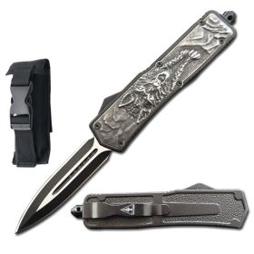 8.75" Stonewash Wolf Handle Automatic OTF Knife