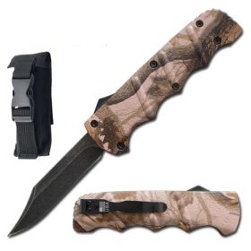 8.75" Automatic Titan Camo OTF Drop Point Blade Knife