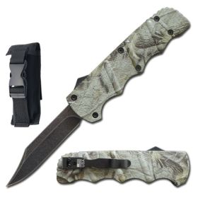 8.75" Automatic Titan Green Camo OTF Drop Point Blade Knife