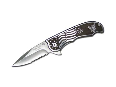 Navy Design Printed Metal Handle Assisted Open Knife