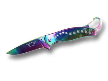 4 Inch Closed Spring Assist Folding Knife - Titanium Finish