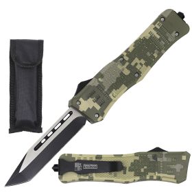 9" Digital Camo Ghost Tactical OTF Pocket Knife Tanto Point Blade