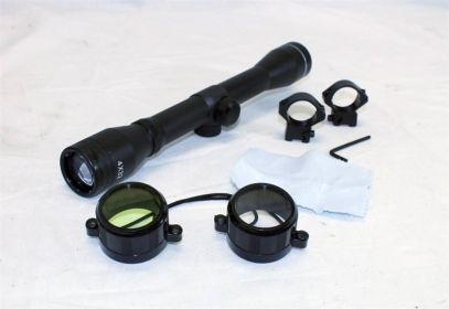 4 x 20 Sniper Rifle Scope With Mount Clamps - Rings