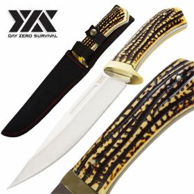 DZS Full Tang Camping Survival Hunting Fixed Blade Knife 12 Inch Overall