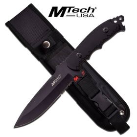 MTech Black Fixed Blade Hunting Knife Tactical Combat Outdoor Bowie