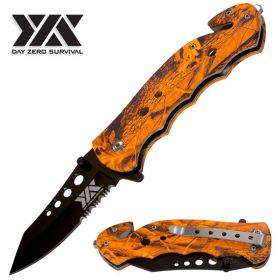 Day Zero Survival Spring Assisted Open Camo Outdoor Rescue Pocket Knife