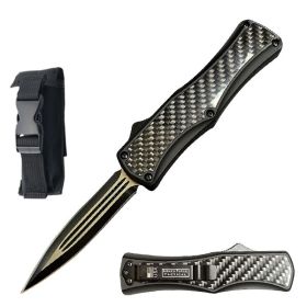 7.75" Carbon Fiber Handle Out Of The Front Automatic Knife
