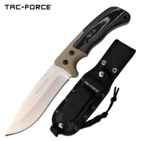 10 Inch Fixed Blade Tactical Knife Tan G10 and Micarta Handle