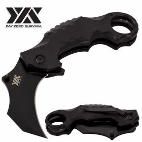 DZS TACTICAL Spring Assisted Open BLACK G10 KARAMBIT Pocket Knife