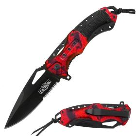 Spring Assist - 'Legal Auto Knife' - Military Fighter - Red Camo