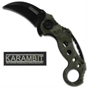 Commando Karambit Spring Assisted Knife Mossy Oak