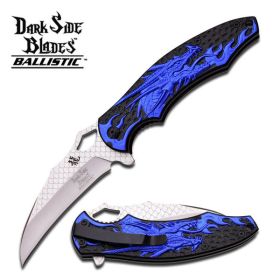 4.5" Blue Dragon Camping Hunting Spring Assited Pocket Knife