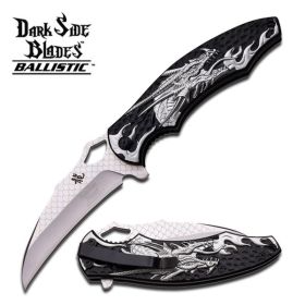 4.5" Silver Dragon Camping Hunting Spring Assited Pocket Knife