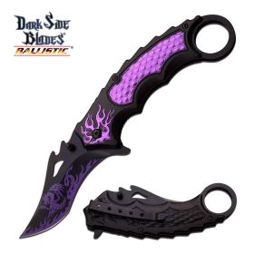 Dark Side Blades Purple Dragon Tactical Hunting Spring Assisted Pocket Knife