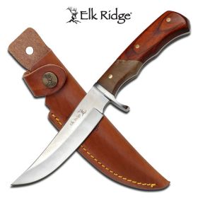 Elk Ridge Wooden handle hunting knife with Sheath