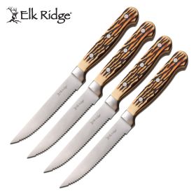 Elk Ridge Steak Knife 4 Piece Set Full Tang Knives