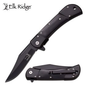 Classic Onyx Black Pakkawood Spring Assisted Knife