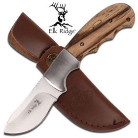 Elk Ridge Fixed Blade Skinner Hunting Knife - Zebra Wood Handle