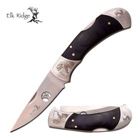 Elk Ridge 4.5" Lockback Folding Bear Artwork Knife