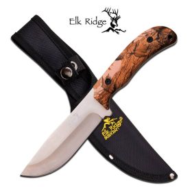 10.5 Inch Fixed Blade Hunting Knife With Camo Handle Full Tang