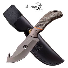 7.75 Guthook Fixed Blade Hunting Knife Camo Pakkawood Handle