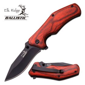 2.9 Inch Closed Pakka Wood Handle  Spring Assist Knife
