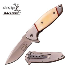 4.5 Inch Elk Ridge Spring Assisted Opening Knife White Bone Handle