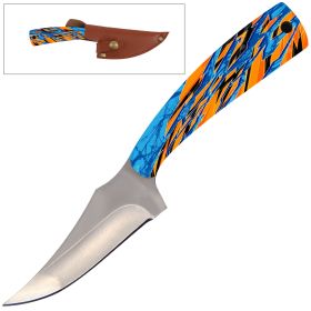 7" Full Tang Fixed Blade Knife Abstract Handle for Hunting, Skinning
