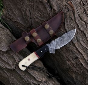 9.28" Damascus Steel Custom Handmade Hunting Skinning Knife