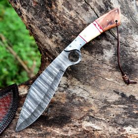 13" Damascus Steel Custom Handmade Kukri Machete Hunting Knife