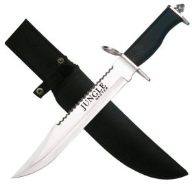 15" Tactical Survival Fixed Blade Hunting Knife Bowie With Sheath
