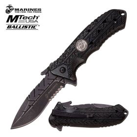 Marines 4.75 Inch Closed Mtech USA Assisted Opening Knife Black