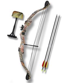 25 lbs 33 Inch Camo Compound Bow Archery Set