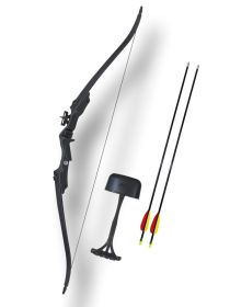 20LB Draw Recurve Archery Bow Set Black 22 Inch Draw Length 85 FPS