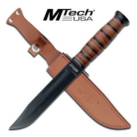 12" Fixed Blade 440 Stainless Steel Knife Leather Sheath