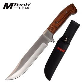 Mtech 12" Fixed Blade Hunting Knife Brown Pakkawood Handle