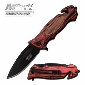 M-Tech Ballistic Escape Pink Pakkawood Spring Assisted Knife