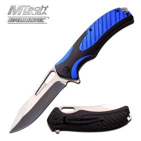 MTech USA Ballistic Mirror Blade Spring Assist Knife Black Blue