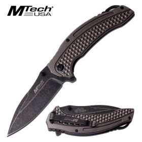 Mtech 3.5" Blade Stonewashed Spring Assist Folding Pocket Knife