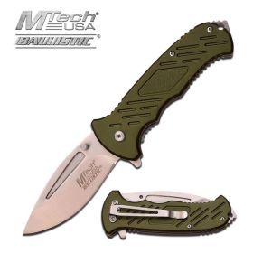 Mtech Tactical Spring Assist Knife Army Green Handle