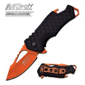 3 Inches Assisted Opening Knife Orange Blade With Black Handle