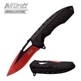 Mtech Red & Black Finish Blade Spring Assist Assisted Knife