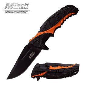 Black Orange 2 Tone Handle Spring Assisted Opening Knife