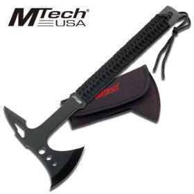 15.25" Black Tactical Combat Throwing Axe Hatchet Tomahawk with Sheath