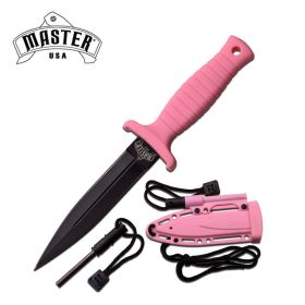Pink Fixed Blade Fire Starter Neck Knife Hunting Knife