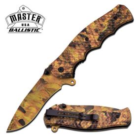 4.5 Inch Closed Brown Camo Spring Assisted Knife
