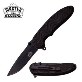 Ballistic Black Blade Tactical Utility Spring Assisted Knife