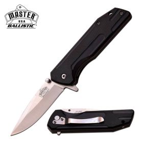 Ballistic Black ABS Handle Spring Assisted Opening Pocket Knife